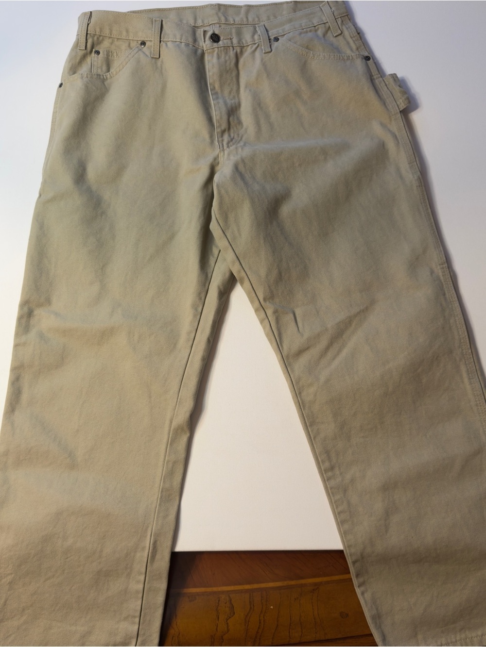 EUC Men's Dickies Canvas Straight Fit Khaki Carpenter Work Pants 36x30 (KB11)